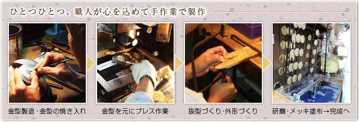 ひとつひとつ、職人が心を込めて手作業で製作